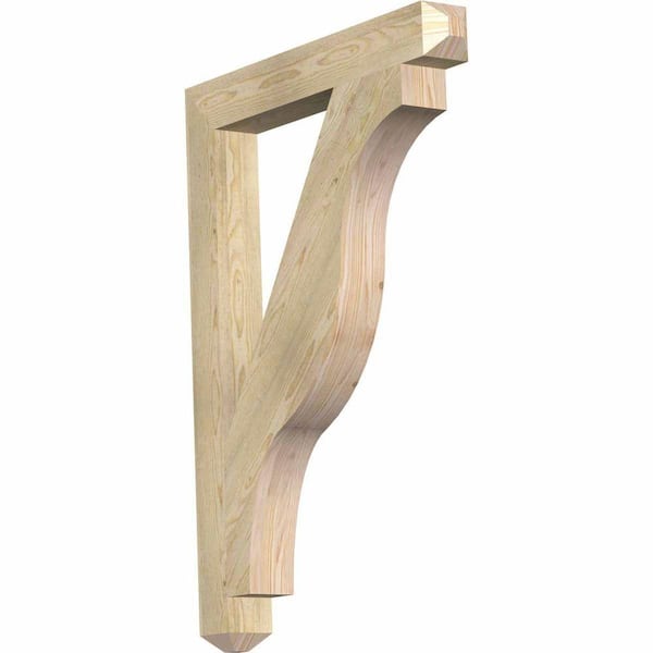 Ekena Millwork 4 in. x 44 in. x 32 in. Douglas Fir Funston Craftsman Rough Sawn Bracket
