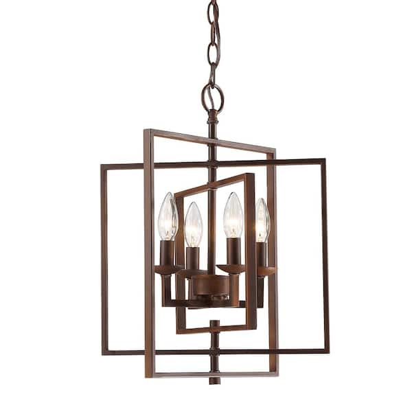 Millennium Lighting 14 in. 4-Light Rubbed Bronze Outdoor Pendant