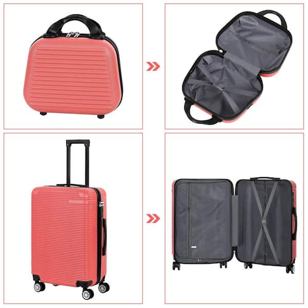 HIKOLAYAE 5-Piece Carry On Horizontal Stripe Luggage Set with