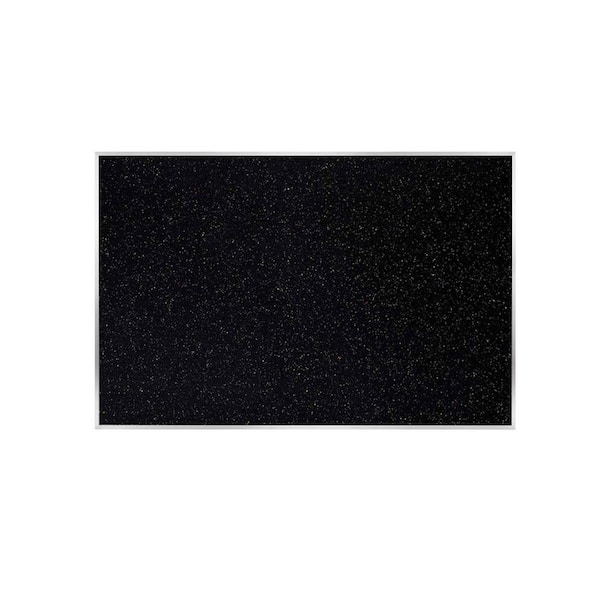 ghent 4 x 5 ft. Recycled Rubber Bulletin Board, Satin Aluminum Frame, Confetti