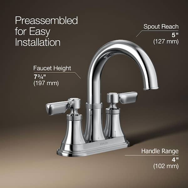 KOHLER Paces 4 in. Centerset Double Handle Bathroom Faucet in