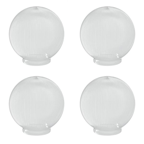 SOLUS 6 in. Prismatic Acrylic Clear Globe with 3.14 in. Fitter Neck (4-Pack) - Fixture Not Included