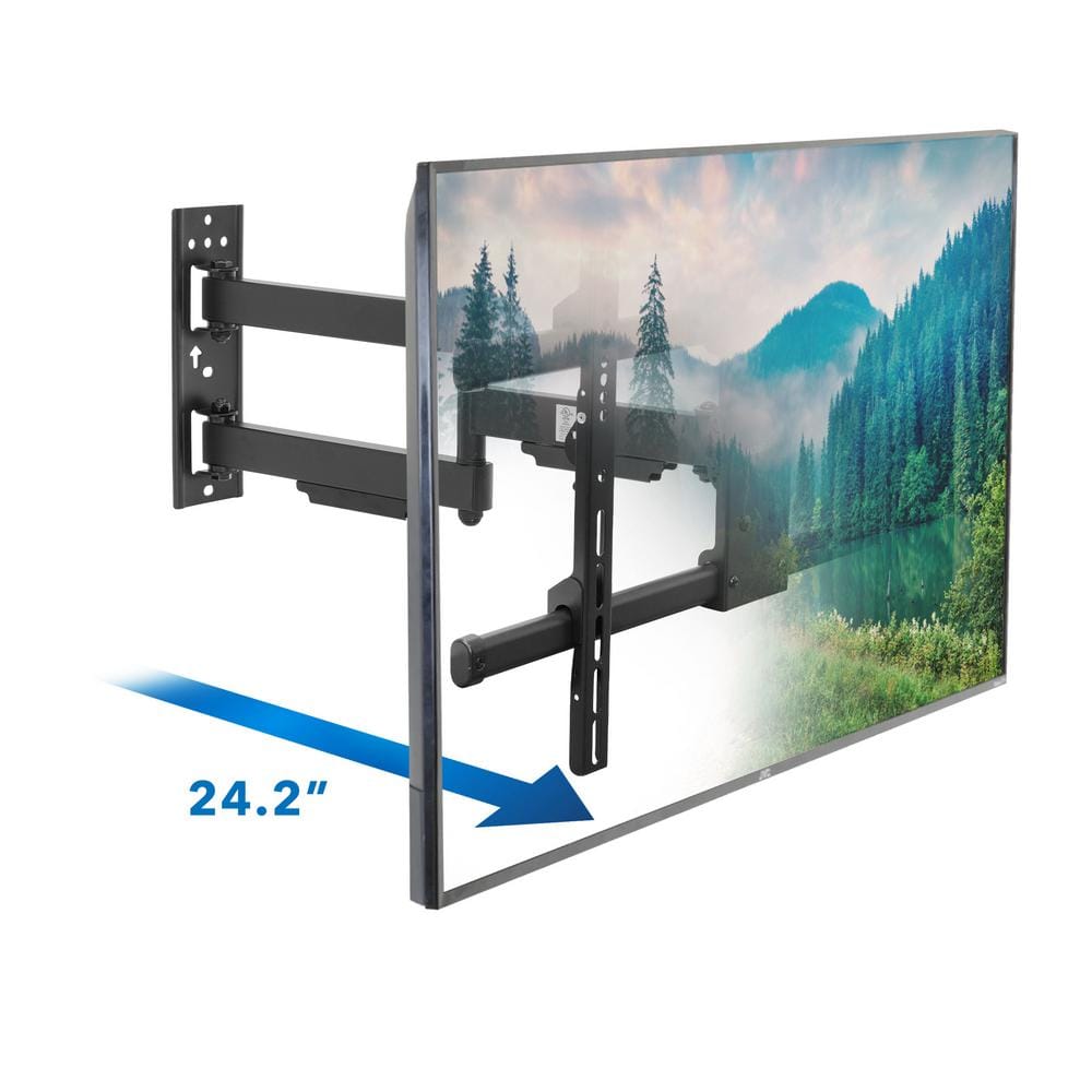 Heavy Duty Black Steel Full Motion TV Wall Mount for 37-80 Inch Screens