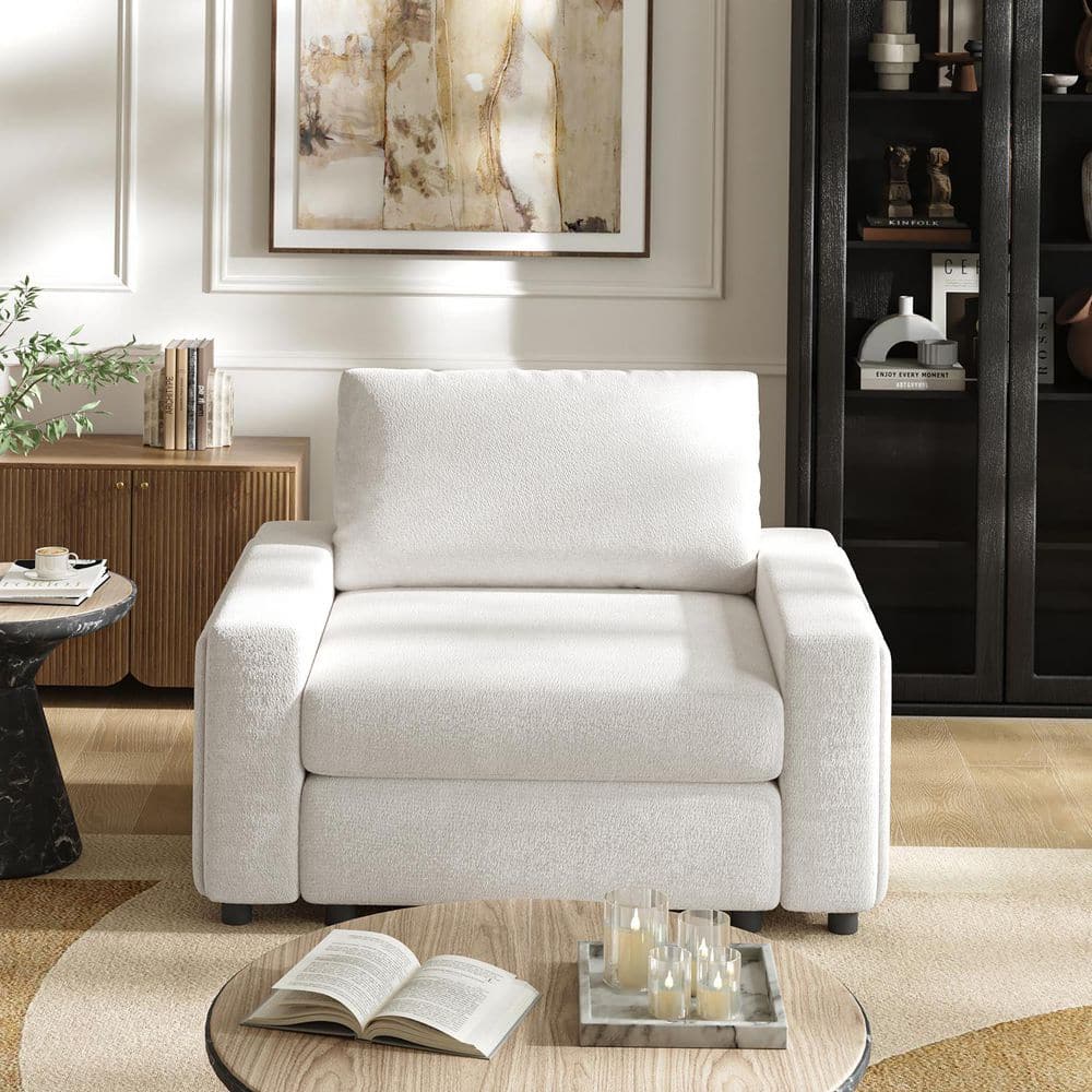 Sofá Capitonê JAYDEN CREATION Penelope 52.5 in. Polyester Sectional Sofa in
