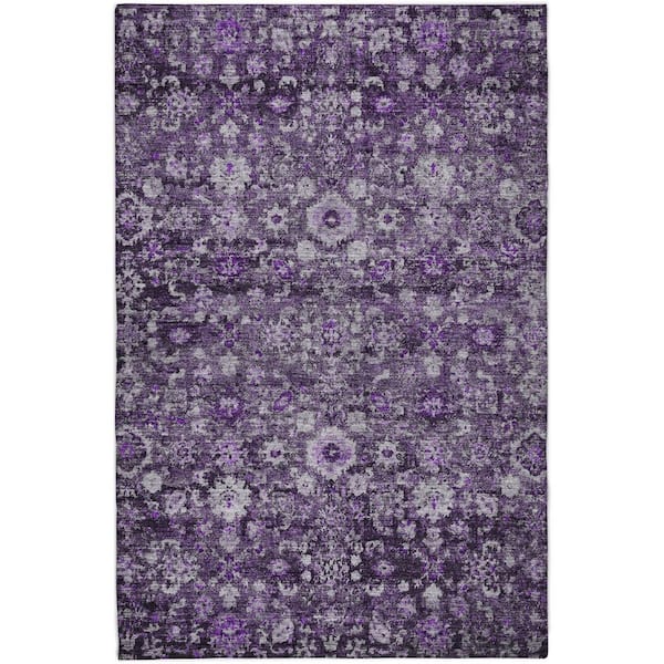 Dream Shag Premium Machine Washable Abstract ADS651 Purple 9 ft. x 12 ft. Area Rug