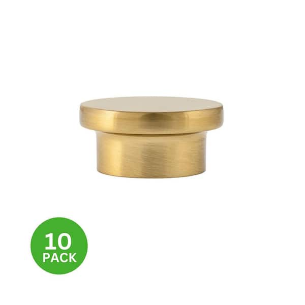 10-Pack Ethan 1-5/8 in. (41 mm) Modern Satin Brass Round Oversized Cabinet Knob