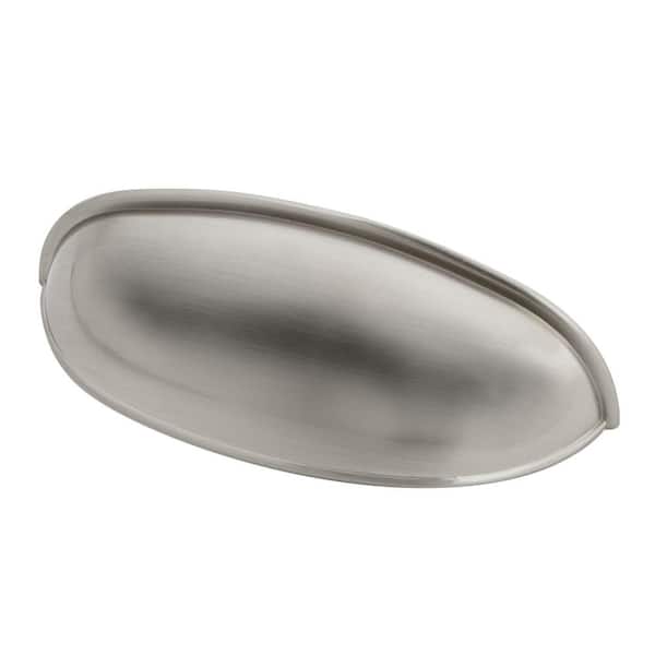 Everbilt 3 in. (76 mm) Satin Nickel Bin Cup Drawer Center-to-Center Pull (10-Pack)