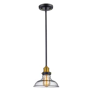 Jackson 1-Light Rubbed Oil Bronze Mini Pendant Light Fixture with Clear Glass Shade