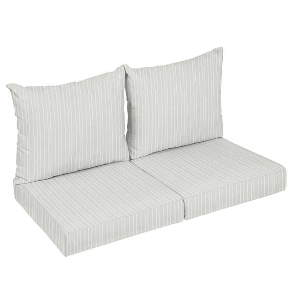 SORRA HOME 27 x 29 x 5 (4-Piece) Deep Seating Outdoor Loveseat Cushion in Cavo Smoke