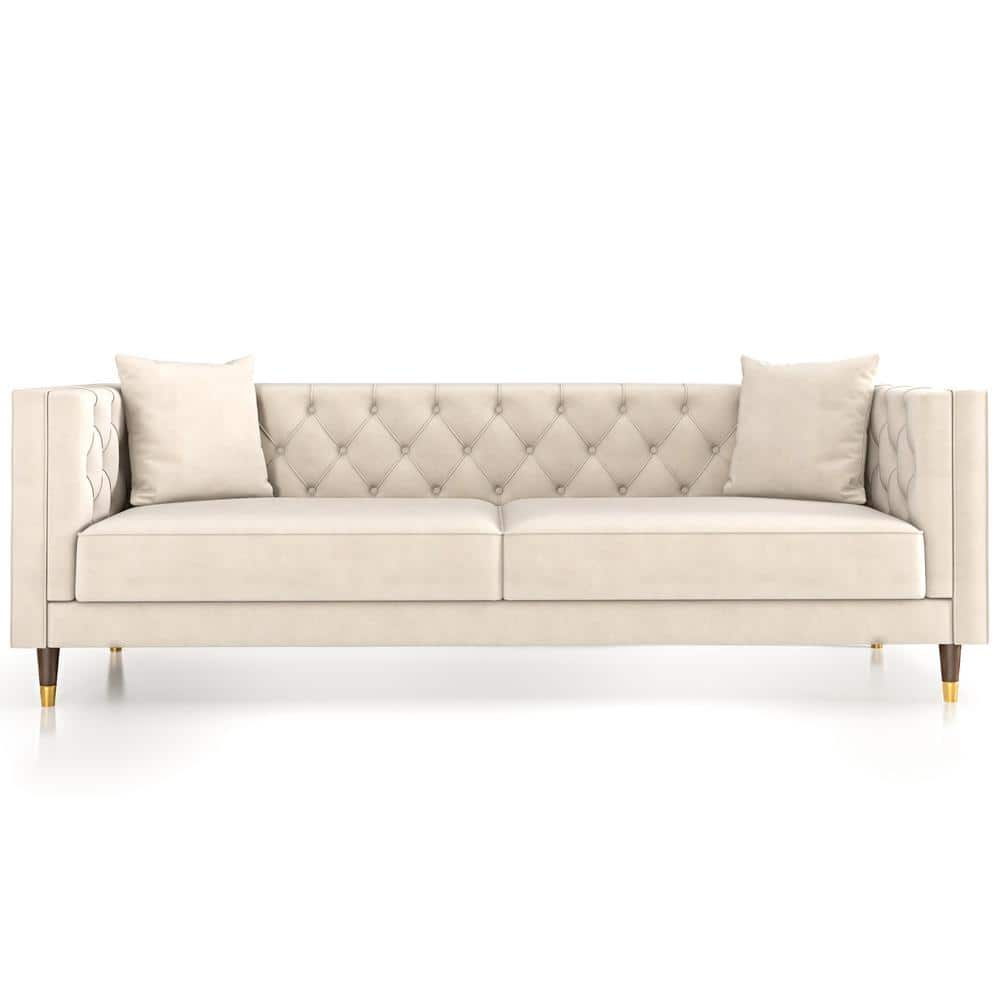 Ashcroft Furniture Co Louise In W Luxury Modern Square Arm Tufted