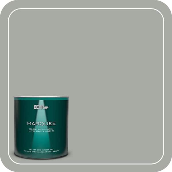 BEHR MARQUEE 1 qt. #ECC-35-1 Silver Clouds Semi-Gloss Enamel Interior Paint & Primer