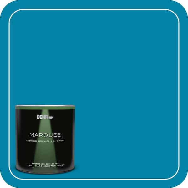 BEHR MARQUEE 1 qt. #MQ4-53 Tibetan Turquoise Semi-Gloss Enamel Exterior Paint & Primer