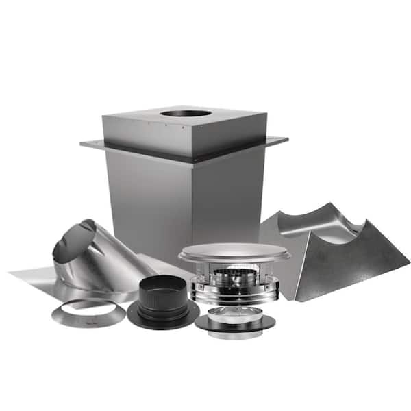 DuraVent 6 in. x 17 in. Triple-Wall Chimney Pipe Up Through the Ceiling Basic Install Kit