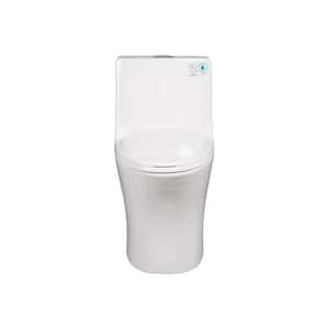 Lifelive One-Piece 1.1/1.6 GPF Dual Flush Elongated Toilet in Glossy White