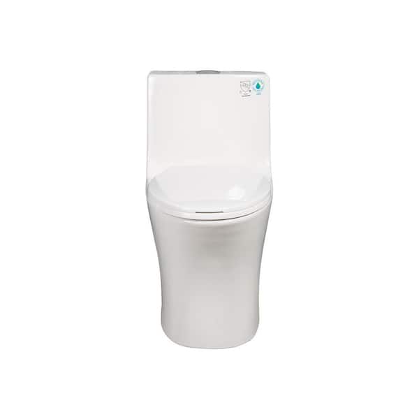 UPIKER Lifelive One-Piece 1.1/1.6 GPF Dual Flush Elongated Toilet in Glossy White