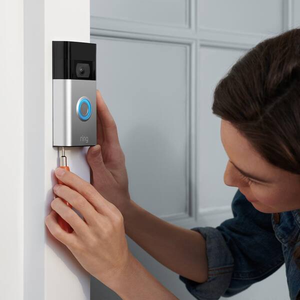 Reviews for Ring Video Doorbell Satin Nickel with Stick Up Cam Battery Black Pg 1 The Home Depot
