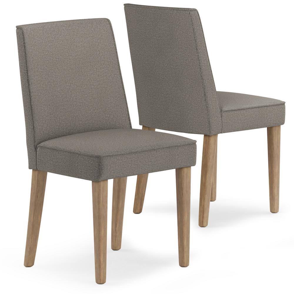 Elegant Taupe Rubberwood Upholstered High-Back Side Chair