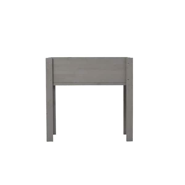 HumblePleb 31 in. x 16 in. x 31 in. Wood Raised Planter with Legs in Gray