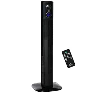 37.75 in. 3 fan speeds Tower Fan in Black with Aroma Diffuser and Remote Control