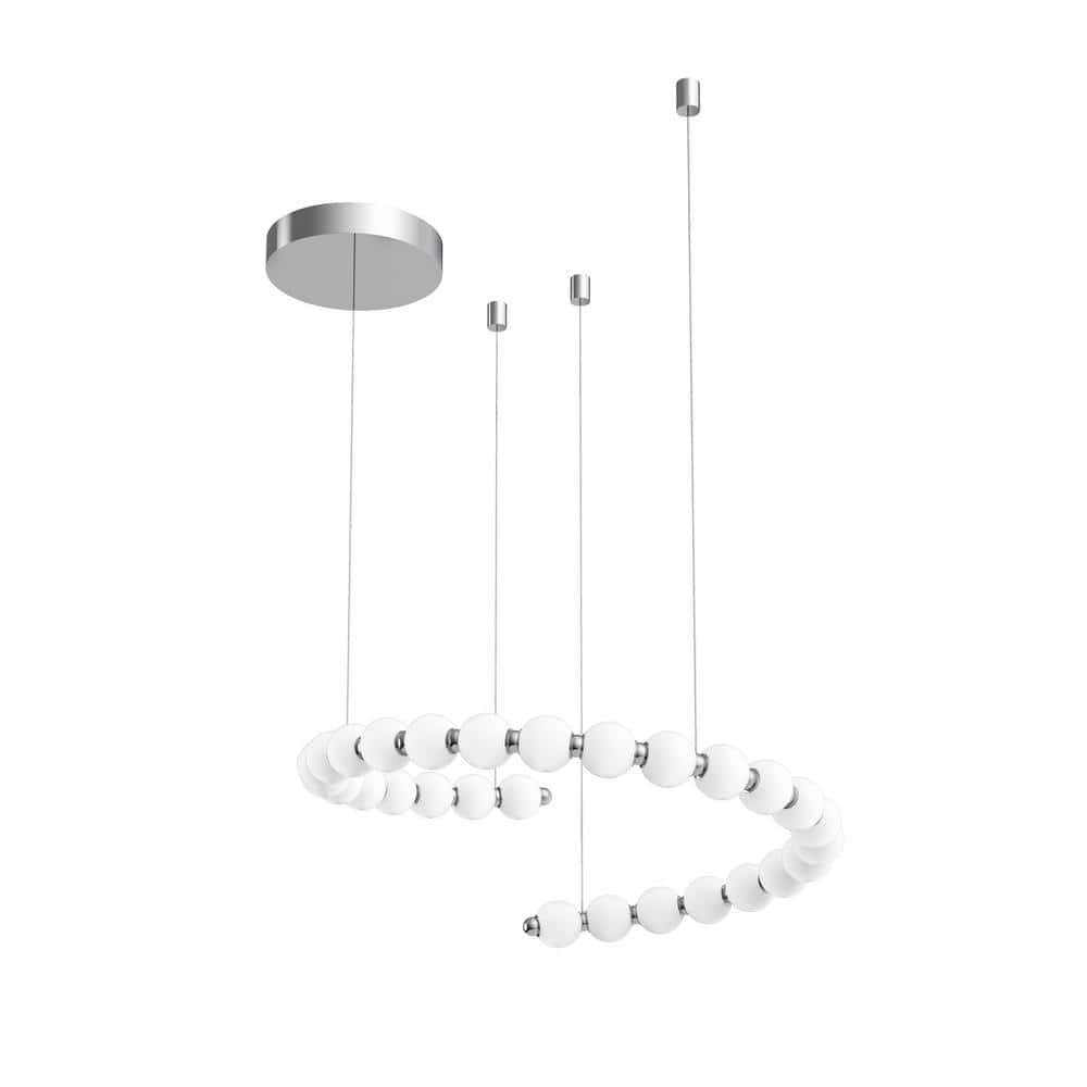 Akoya Chrome and Crystal 28-Light LED Linear Chandelier
