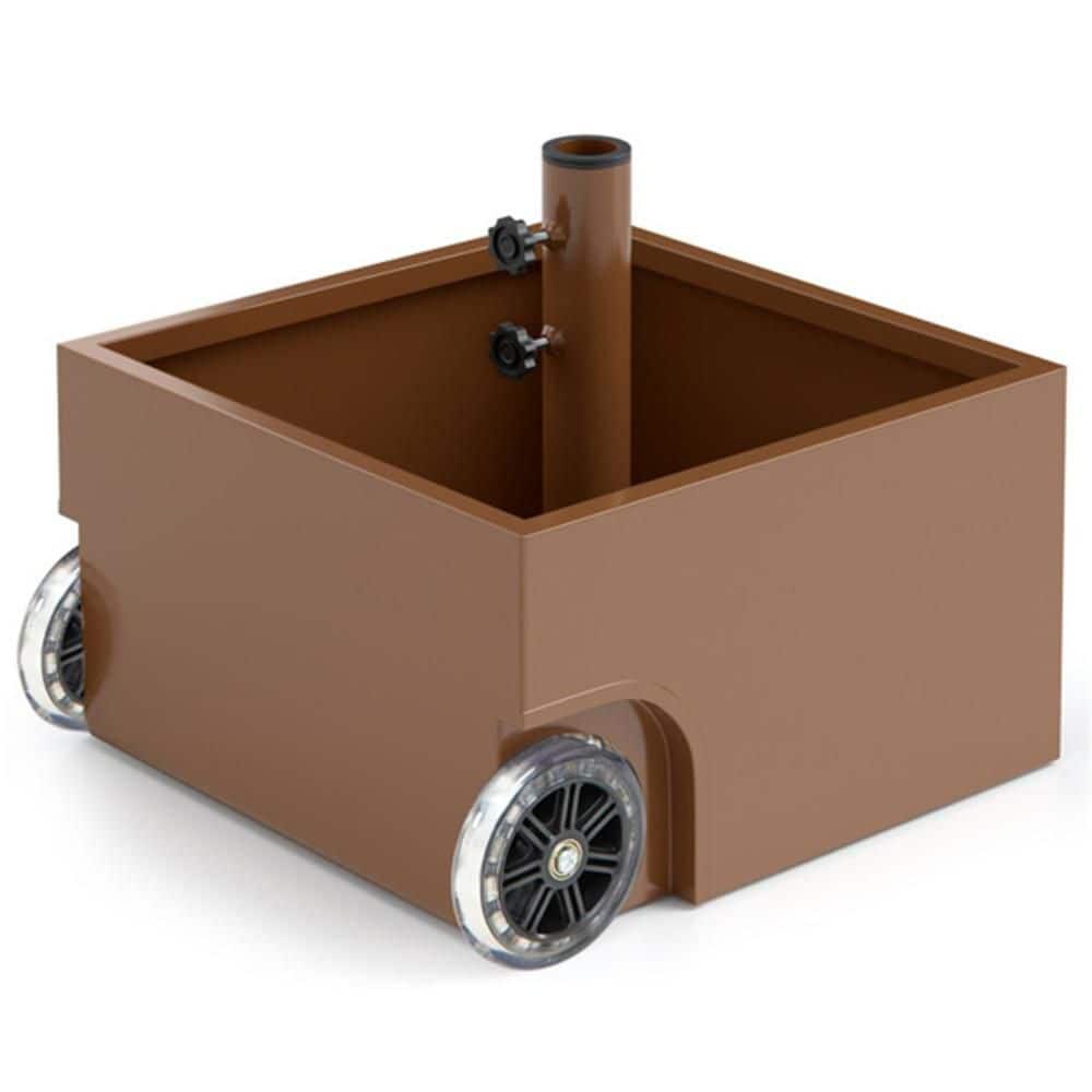 150 lb. Fillable Patio Umbrella Base in Brown with Wheels, 2 Adapters for 7.5-11ft Patio Umbrellas Coffee price history on PriceWatchPro