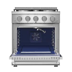 Pro-Style Freestanding 30 in. 4.2 cu.ft. Single Oven Gas Range with 4 Sealed Burners in Stainless Steel