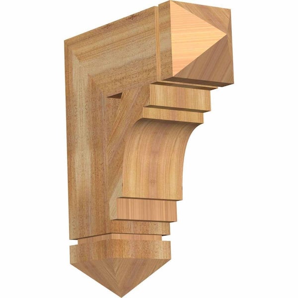 Ekena Millwork 6 in. x 22 in. x 18 in. Western Red Cedar Merced Arts and Crafts Rough Sawn