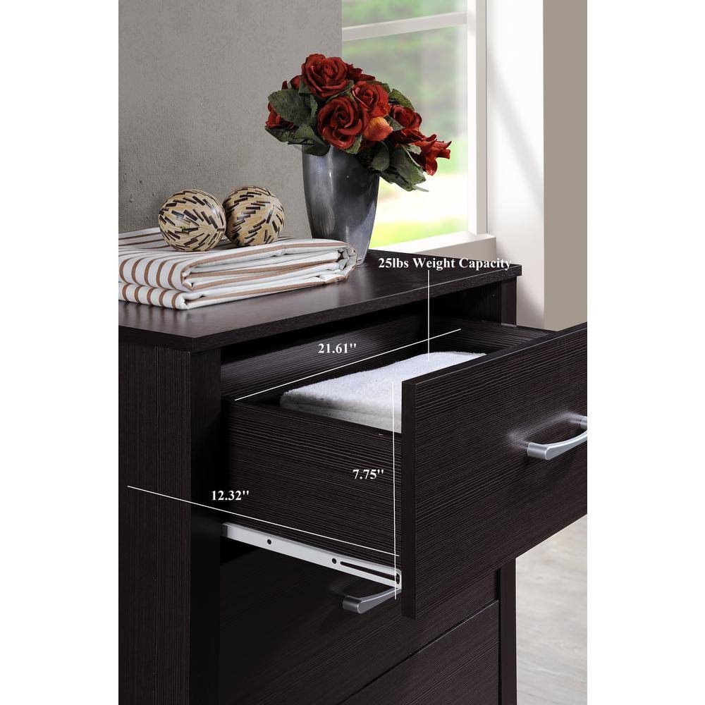 Sleek Chocolate 4-Drawer Chest with Soft Close and Roller Mechanism