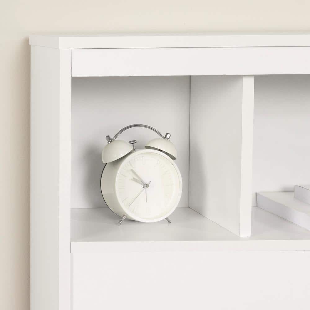 Pure White Fusion Full Bookcase Headboard with Storage