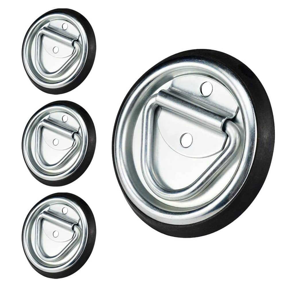 4-Piece 4 Inch Steel D-Ring Tie Down Anchors with Galvanized Surface for Trailers Trucks Secure Cargo 2000 lbs price history on PriceWatchPro