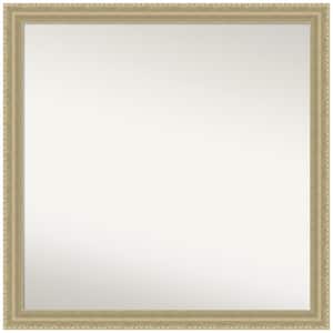 Champagne Teardrop 29 in. W x 29 in. H Non-Beveled Wood Bathroom Wall Mirror in Champagne