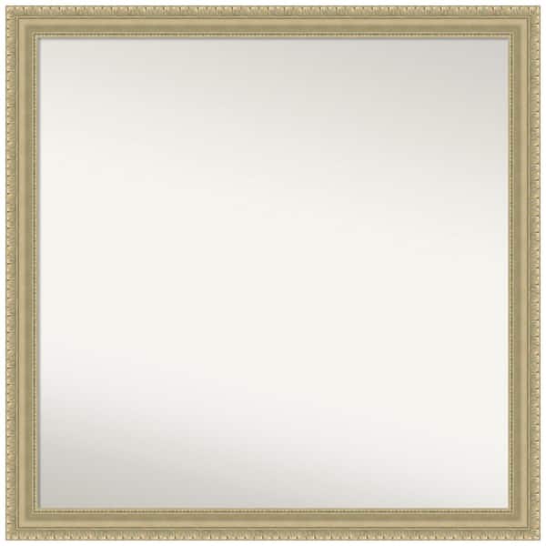 Amanti Art Champagne Teardrop 29 in. W x 29 in. H Non-Beveled Wood Bathroom Wall Mirror in Champagne