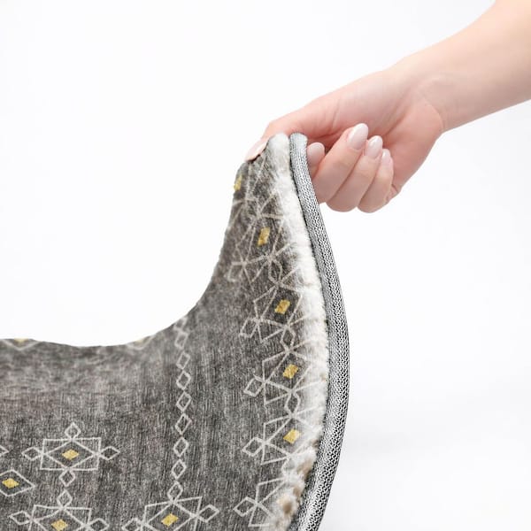 Dream Shag Premium Machine Washable Abstract ADS109 Gray 10 ft. x 14 ft. Area Rug
