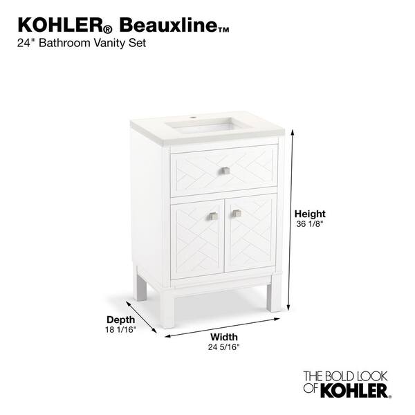 KOHLER Beauxline 24.3125 in. W x 18.0625 in. D x 36.125 in. H 