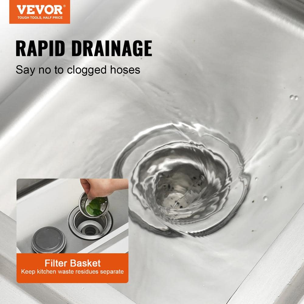 Stainless Steel Utility Sink with Faucet and Workbench