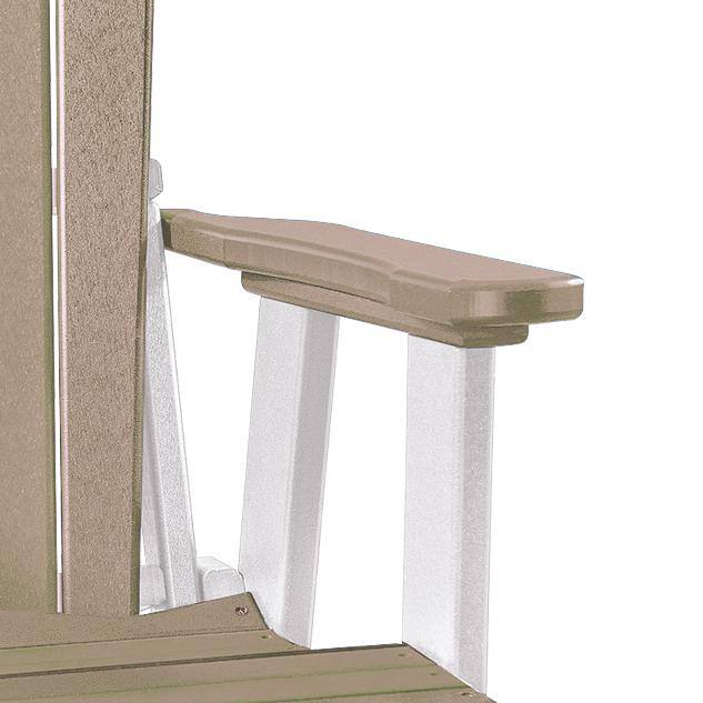 Weatherwood & White Fan Back Adirondack Chair with Stainless Steel Hardware