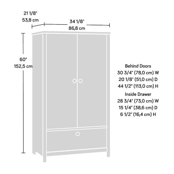 SAUDER Dover Edge Denim Oak Armoire With Drawer X X 433520 The Home