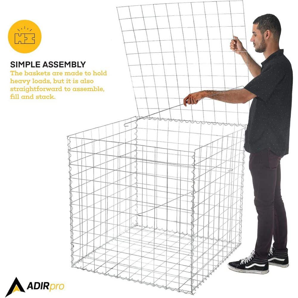 Heavy-Duty Galvanized Steel Garden Gabion Basket Set