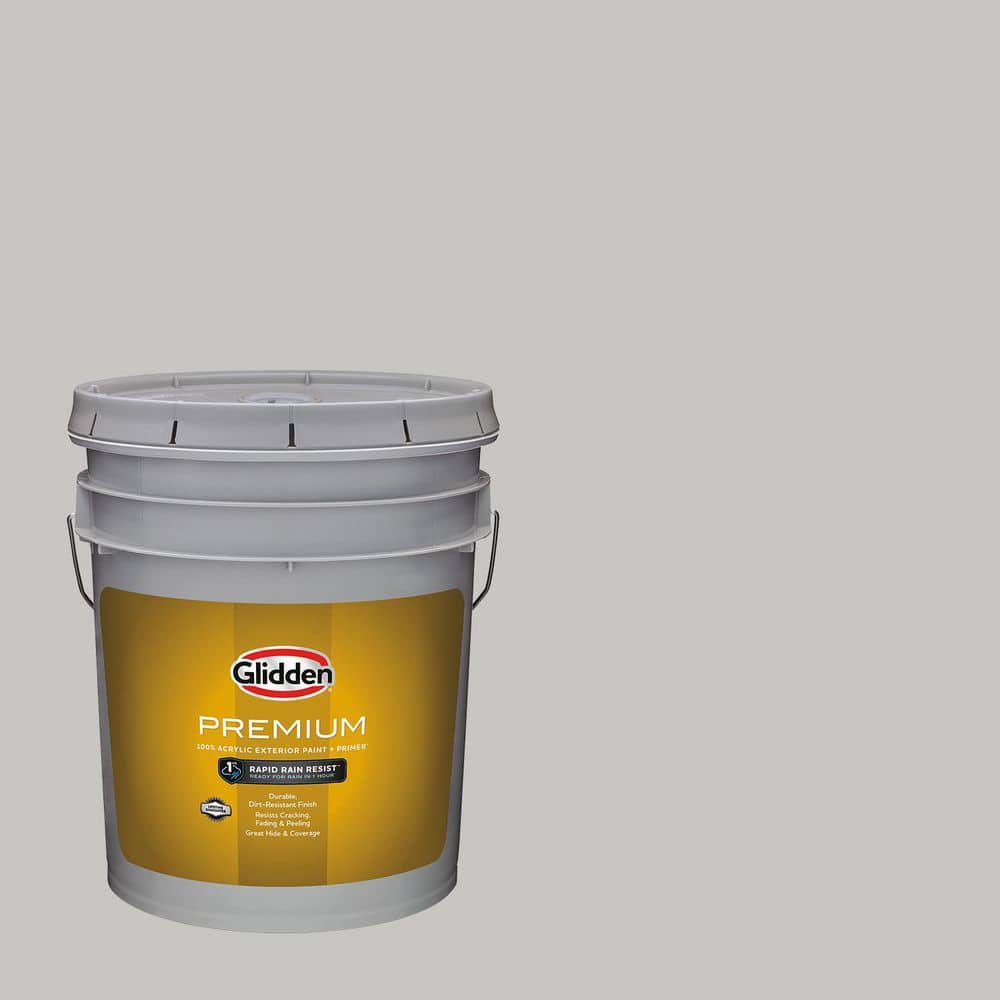 Glidden Premium - 5 gal. PPG0995-3 Silver Band Flat Exterior Latex Paint