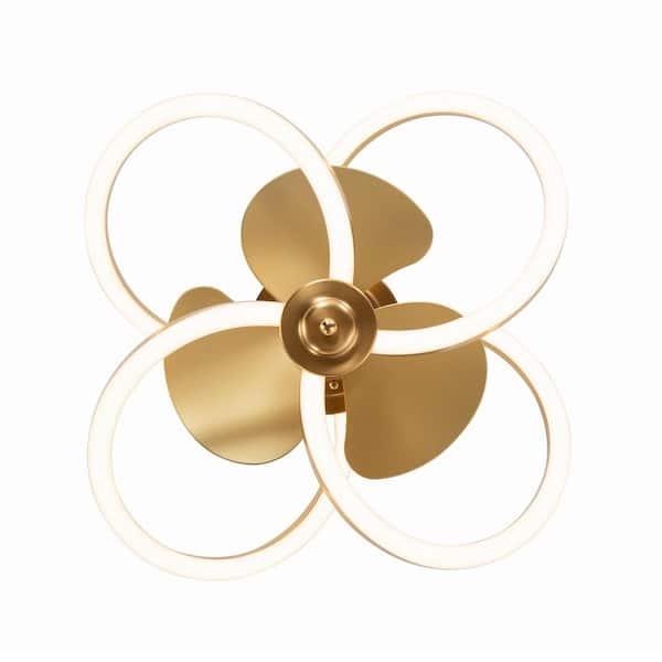 20 in. Integrated LED Indoor Brass Gold Elegant Caged 6-Speed Ceiling Fan with Light and Remote Control Included