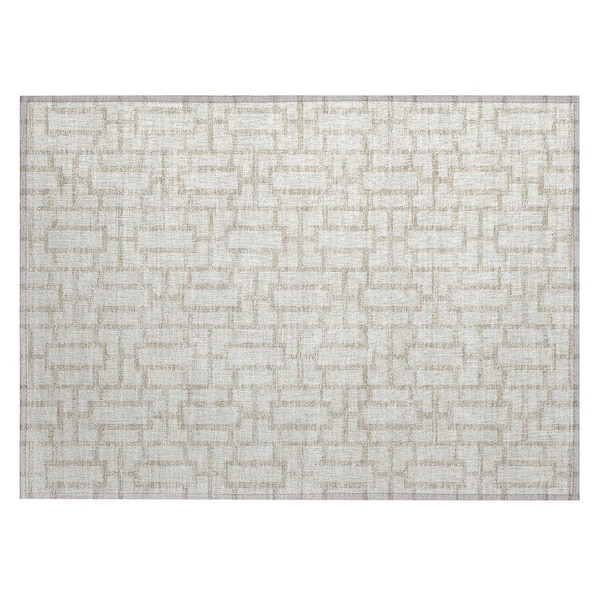 Chantille Machine Washable Indoor/Outdoor Abstract ACN916 Ivory 1 ft. 8 in. x 2 ft. 6 in. Area Rug