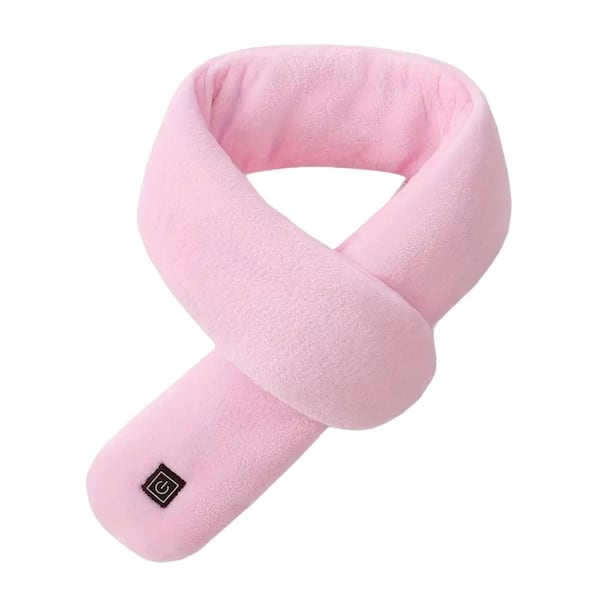 Aoibox Velvet Warm Neck Heated Scarf for Winter with USB Charger, Pink