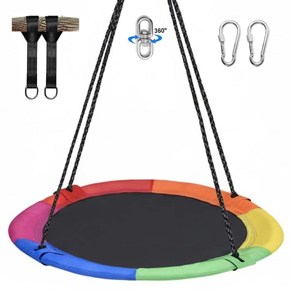 MISOPILY 43 in. Saucer Swing with Textilene Fabric Seat