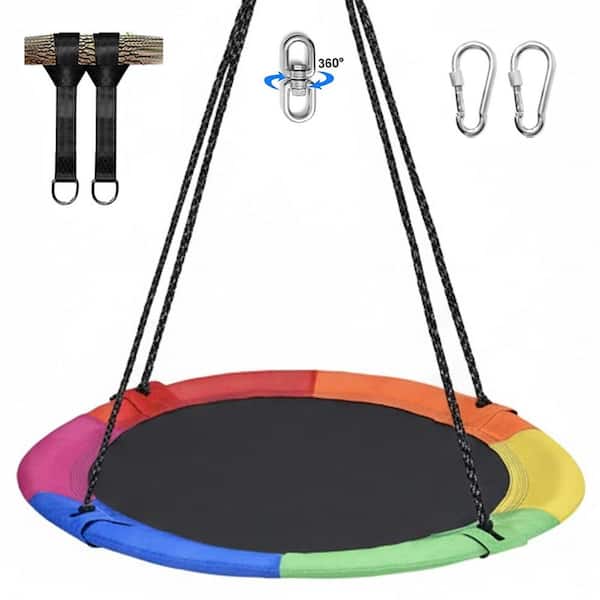 MISOPILY 43 in. Saucer Swing with Textilene Fabric Seat