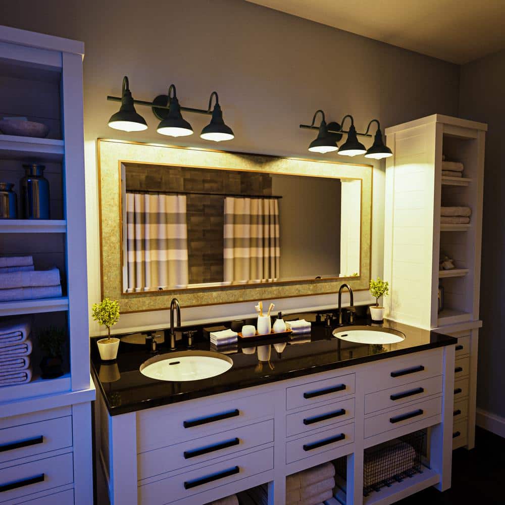 Blue Metal 3-Light Farmhouse Bathroom Vanity Fixture