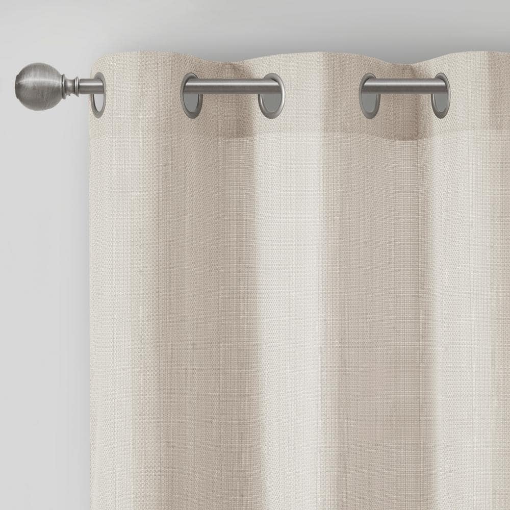Ivory Room Darkening Grommet Top Polyester Curtain Panels