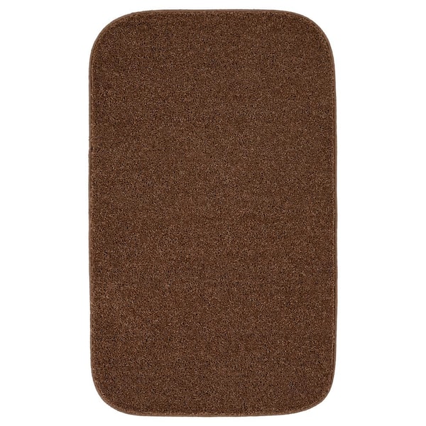 Garland Rug Gramercy 24 in. x 40 in. Cinnamon Brown Solid Color Plush Polypropylene Rectangle Bath Rug