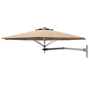 8 ft. Wall Mounted Cantilever Patio Umbrella Parsol with Adjustable Pole in Beige