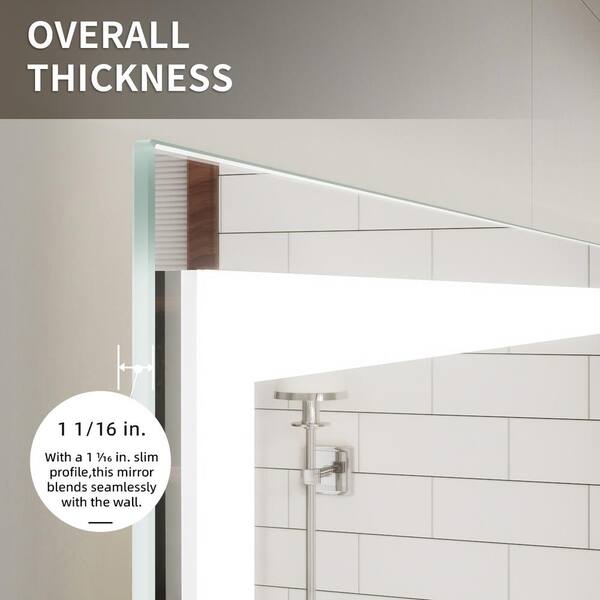 ABC部屋 niveal Lumos 36 in. W x 36 in. H Rectangular Frameless LED