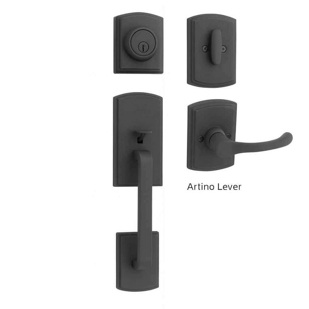 Italian Collection Visconti Single Cylinder Black Door Handleset with Artino Interior price history on PriceWatchPro